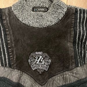 Vintage Z. Cavaricci Men’s Sweater with Suede Accents Size XL